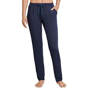Schiesser Mix & Relax jerseybroek voor dames, lange pyjamabroek, blauw (nachtblauw 804), 42