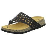 THINK! Dames KOAK_3-000746 chroomvrij gelooide duurzame teenslippers, 000 zwart, 37 EU, 0000 zwart., 37 EU