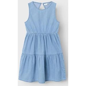 NAME IT Nkfsigne Sl DNM Dress 9730-Yx H, blauw, 116 cm