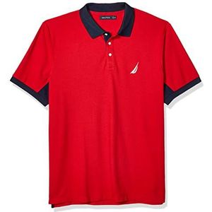 Nautica Men's Classic Fit Short Sleeve Performance Pique Polo Shirt, Red, XX-Large