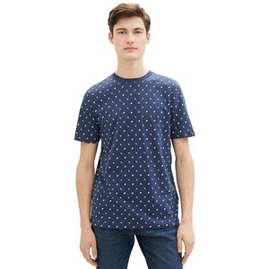 TOM TAILOR Denim T-shirt voor heren, 34998 - Dark Blue Triangle D Print, L