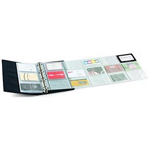 Agipa visitekaartjeshouder/visitekaarthouder met perforatie, PVC, voor 30 kaarten, grijs