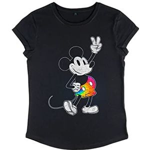 Disney Classics Mickey Classic - Tie Dye Mickey Stroked Women's Rolled-sleeve Black S