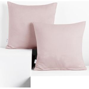 DecoKing 2 kussenslopen 50x50 cm jersey katoen rits paars amber