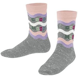 FALKE Sokken Colourful Mind katoen zijde kinderen halfhoog met patroon 1 paar, grijs (light grey 3400), 27-30