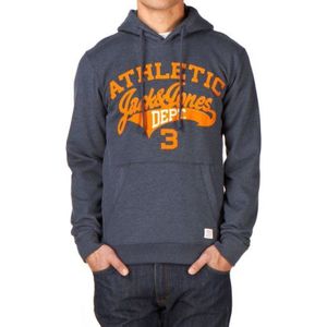 JACK & JONES Heren Sweatshirt Regular Fit 12068282 Athlete Hood Sweat 7-8-9 2013, blauw (Mood Indigo), 48