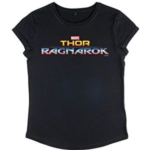 Marvel Thor Ragnarok - Ragnarok Logo Women's Rolled-sleeve Black S