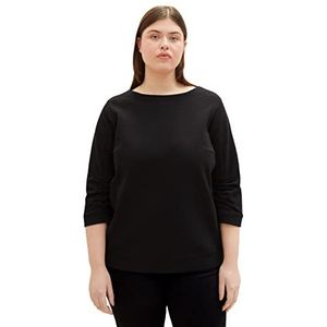 TOM TAILOR Dames Sweatshirt 1036080, 14482 - Deep Black, 44 Grote maten