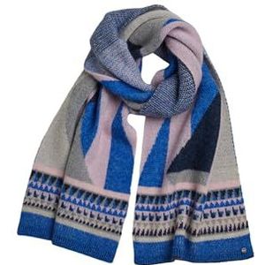 ESPRIT Sjaal met patroon van mohair-mix, blauw, Eén Maat