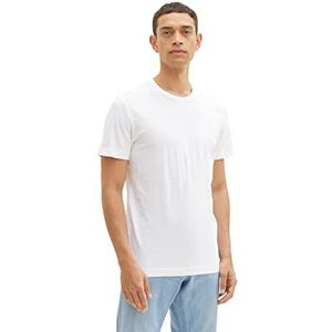 TOM TAILOR Basic T-shirt voor heren, 20000 - wit, XL