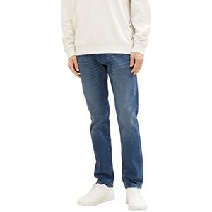 Tom Tailor Denim Pier's slim jeans heren, 10120-Distressed donker steenblauw denim, 36W / 32L
