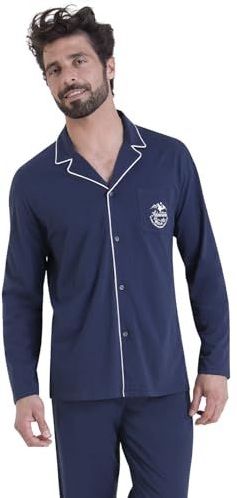 Athena - Ensemble Pyjama - Marine - 100% Katoen - Long