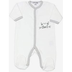 Kinousses - Pyjama voor baby's bij de geboorte – motief kleine kat – maat 1 maand (54 cm) – cadeau unisex jongens en meisjes