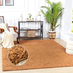 Surya Home pluizig tapijt, shaggy tapijt voor woonkamer, slaapkamer, eetkamer, Berber abstract langpolig tapijt, wit pluizig - groot tapijt, 100 x 200 cm, groen