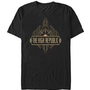Star Wars Unisex High Republic Badge Organic Short Sleeve Crew Neck T-Shirt, zwart, M