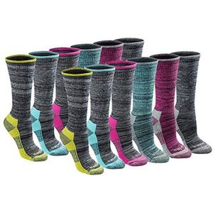 Dickies Dames Dri-tech Moisture Control Crew Socks Multipack (Pack van 24), Black Heathered (12 paar), 37-40 EU