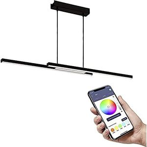 EGLO connect.z Smart Home LED hanglamp Fraioli-Z, ZigBee, app en spraakbesturing, lichtkleur instelbaar, dimbaar, aluminium zwart
