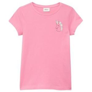 T-shirt - Uitlopend - Oudroze - Katoen - Ronde Hals, Korte Mouwen