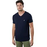 Nautica - T-shirt - Marineblauw - Slim Fit - Korte Mouwen - V-hals