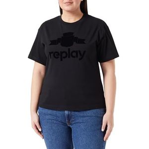 Replay Dames T-shirt Boxy fit, 098 Black, XXS