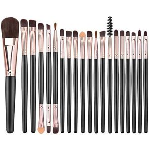 20-delige make-upkwastenset, professionele make-upkwasten voor foundation, concealer en oogschaduw, premium make-upkwastenset met reisetui, ideaal voor beginners en professionals (roségoud)