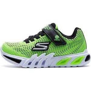 Skechers Flex-Glow Elite Vorlo Sneaker voor jongens, Lime Synthetische Zwarte Trim, 34 EU