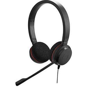 Jabra Evolve 20 MS Stereo Headset – Microsoft-gecertificeerde Koptelefoon voor VoIP-softphones met Passive Noise Cancellation – USBA-kabel met Controller – Zwart