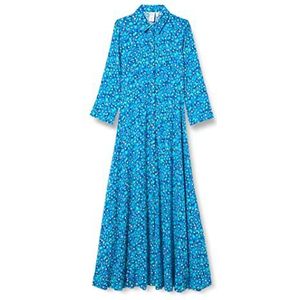 YAS Yassavanna lange shirtjurk S. Noos jurk voor dames, Pool Green/Aop: polly Print, S