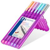 Staedtler Triplus Fineliner 334 SB10 Tips Desktop Doos Standaard verpakking Pack of 6 Pastel in roze doos