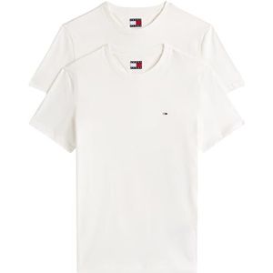 Tommy Jeans Heren TJM XSLIM 2PACK Jersey TEE EXT DM0DM20687 S/S T-Shirt, Multi (Ecru/Ecru), XS, Multi (Ecru/Ecru), XS