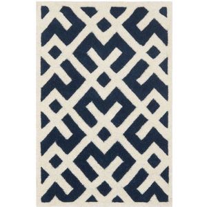 Safavieh Geometrisch tapijt met patroon, CHT719 CHT719 60 x 91 cm Dunkelblau/Elfenbein