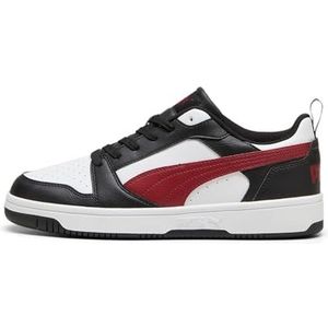 PUMA Unisex Rebound V6 Low Sneaker, wit-intens rood zwart, 5 UK, Puma Wit Intens Rood PUMA Zwart, 38 EU