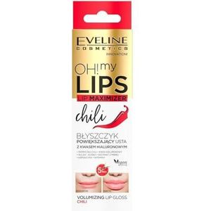 Eveline Cosmetics Oh! My Lips Lip Plumper Gloss met hyaluronzuur en chili-extract, direct volume en glansversterker, 4,5 ml