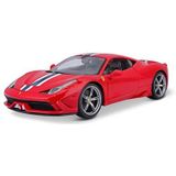 Bburago Ferrari 458 Speciale modelauto, schaal 1:18, rood