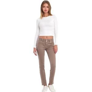 LTB Jeans Dames Molly M - Slim Fit met gemiddelde taille en ritssluiting in crème van katoenmix - Maat W27L30, Dust Taffy Wash 55327, 27W / 30L