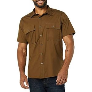 Amazon Essentials Heren Standard-Fit Korte Mouw Twee-Pocket Utility Shirt (Previously Goodthreads), Donker Olijf, Medium