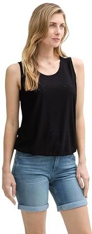 Tom Tailor - Top Fabric Mix - Ajour Mouwloos T-shirt