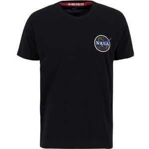 Alpha Industries Space Shuttle T Shirt voor Mannen Black/Neon Purple