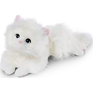 NICI Liggende Knuffel Kat Meowlina 45cm I Witte Pluche Kat I Pluizig Knuffeldier voor Liefhebbers van Knuffels – 48091