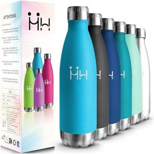 HoneyHolly Drinkfles van roestvrij staal, drinkfles voor kinderen, 500 ml, BPA-vrij, thermosfles, dubbelwandig, geschikt voor koolzuurhoudende dranken, sport voor fitness, gym, fiets