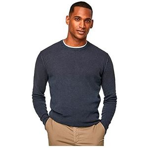 Hackett London Heren GMD Textured Crew Pullover Sweater, marineblauw, S