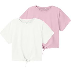 Nkfvaya 2P Ss Loose Top, roze, 134/140 cm