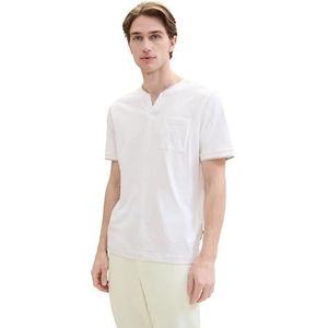 TOM TAILOR Heren T-shirt, 35619 - White Fine Stripe, L