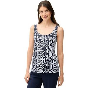 Cecil - Dames Top - Blauw - Gesmokte Details