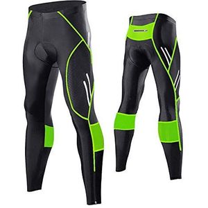 MEETWEE Lange fietsbroek voor heren, 3D-gel gevoerd, ademend, compressie-onderbroek voor mountainbike, fiets, Groen, XL