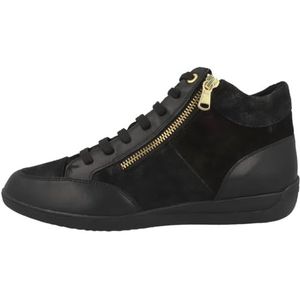 Geox D Myria B Sneakers voor dames, zwart, 39 EU