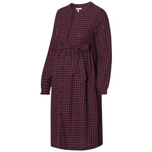 ESPRIT Maternity Damesjurk Woven Nursing Lange Mouwen Check Jurk, Plum Red - 606, 34
