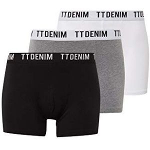 TOM TAILOR Denim Mannen Boxershorts in verpakking van 3 stuks 1004002, 10350 - Heather Grey Melange, S