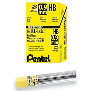 Pentel 509-HB 12 x 15 vullingen 0,9 mm HB voor vulpotloden