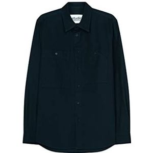 Seidensticker Studio overhemd - regular fit - gemakkelijk te strijken - Kent-kraag - lange mouwen - unisex - 100% katoen, donkerblauw, L